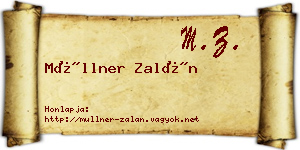 Müllner Zalán névjegykártya
